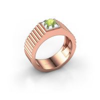 Image of Pinky ring elias<br/>585 rose gold<br/>Peridot 5 mm