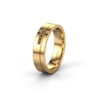 Image of Wedding ring WH0307L15AP<br/>585 gold ±5x1.7 mm<br/>Brown diamond