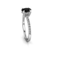 Image of Engagement ring saskia 1 ovl<br/>585 white gold<br/>black diamond 1.33 crt
