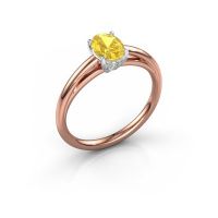 Bild von Verlobungsring haley ovl 1<br/>585 Roségold<br/>Gelb Saphir 7x5 mm