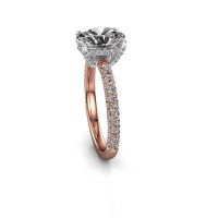 Image of Engagement ring saskia 2 ovl<br/>585 rose gold<br/>Zirconia 9x7 mm