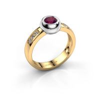 Afbeelding van Ring Charlotte Round<br/>585 goud<br/>Rhodoliet 4.7 mm