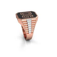 Image of Rolex style ring Stephan 3 585 rose gold black diamond 0.006 crt