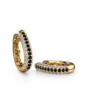 Image of Hoop earrings Danika 10.5 A 585 gold black diamond 1.308 crt