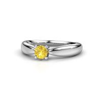 Image de Bague de fiançailles Nichole<br/>585 or blanc<br/>Saphir jaune 4.2 mm