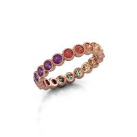 Image of Ring mariam 0.05<br/>585 rose gold<br/>rainbow sapphire 1 2.4 mm