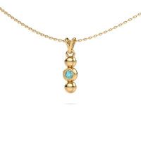 Image of Necklace Lily 585 gold blue topaz 2 mm