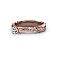 Image of Engagement ring Ruby rnd 585 rose gold diamond 0.25 crt
