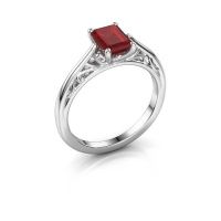Image of Engagement ring shannon eme<br/>585 white gold<br/>Ruby 7x5 mm
