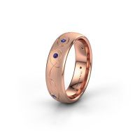 Afbeelding van Trouwring WH2068L36BM 585 rosé goud saffier ±6x2 mm