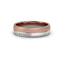 Image of Wedding ring WH0209L25APM<br/>585 rose gold ±5x1.7 mm<br/>Lab-grown diamond