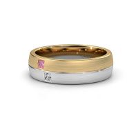 Image of Wedding ring WH0250L26BM<br/>585 gold ±6x2 mm<br/>Pink sapphire