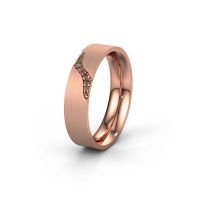 Image of Wedding ring WH2100L46BM<br/>585 rose gold ±6x2 mm<br/>Brown diamond