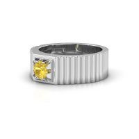 Image of Pinky ring Elias 585 white gold yellow sapphire 5 mm