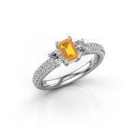Image of Engagement Ring Marielle Eme<br/>950 platinum<br/>Citrin 6x4 mm