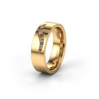Image of Wedding ring WH2053L16BP<br/>585 gold ±6x2 mm<br/>Brown diamond