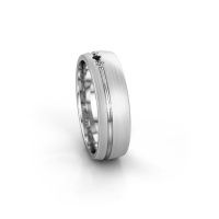 Image of Wedding ring WH0322L25AM<br/>585 white gold ±6x1.7 mm<br/>Black diamond