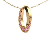 Image of Necklace Zola 585 gold pink sapphire 1 mm