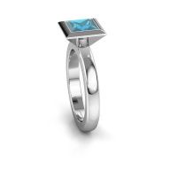 Image of Stacking ring Trudy Square 950 platinum blue topaz 6 mm