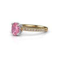 Image of Engagement ring saskia 1 ovl<br/>585 gold<br/>Pink sapphire 7x5 mm