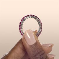 Image of Stackable ring Michelle full 2.4 950 platinum rhodolite 2.4 mm