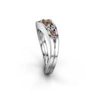 Afbeelding van Ring Sigrid 2<br/>585 witgoud<br/>Bruine diamant 0.594 crt