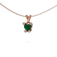 Image of Necklace Cornelia Heart 585 rose gold emerald 6 mm