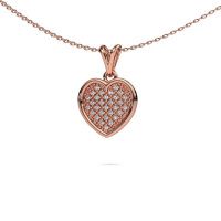 Image of Necklace Aline 585 rose gold diamond 0.15 crt