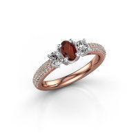 Image of Engagement Ring Marielle Ovl<br/>585 rose gold<br/>Garnet 6.5x4.5 mm