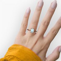 Image of Engagement Ring Crystal Eme 1<br/>585 rose gold<br/>Aquamarine 8x6 mm