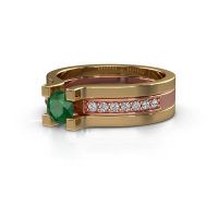 Image of Engagement ring Myrthe<br/>585 rose gold<br/>Emerald 5 mm