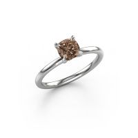 Image of Engagement Ring Crystal Cus 1<br/>585 white gold<br/>Brown diamond 1.00 crt