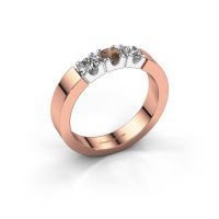 Afbeelding van Ring Dana 3 585 rosé goud bruine diamant 0.75 crt