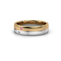 Afbeelding van Trouwring WH0231L25BP 585 goud roze saffier ±5x2 mm