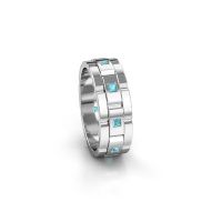 Afbeelding van Heren ring Ricardo 2 585 witgoud blauw topaas 2 mm