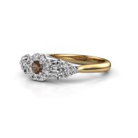 Image of Engagement ring Carisha 585 gold smokey quartz 3 mm