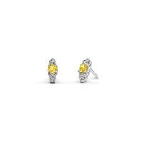 Image of Earrings amie<br/>950 platinum<br/>Yellow sapphire 4 mm