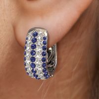 Image of Hoop earrings Danika 8.5 B 950 platinum sapphire 1.1 mm