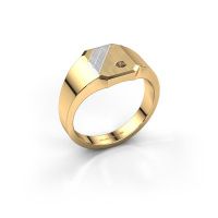 Afbeelding van Zegelring Patrick 1 585 goud bruine diamant 0.03 crt