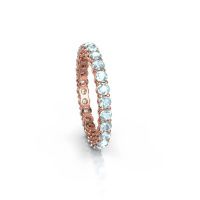 Image of Stackable ring Michelle full 2.4 585 rose gold aquamarine 2.4 mm