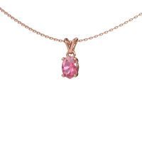 Image de Collier Lucy 1<br/>585 or rose<br/>Saphir rose 7x5 mm