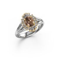Image of Engagement ring Andrea 585 white gold brown diamond 1.013 crt