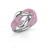 Afbeelding van Ring Delena 585 witgoud roze saffier 0.8 mm