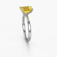 Image of Engagement Ring Crystal Eme 1<br/>950 platinum<br/>Yellow sapphire 8x6 mm