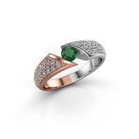 Image of Engagement ring hojalien 3<br/>585 rose gold<br/>Emerald 4.2 mm