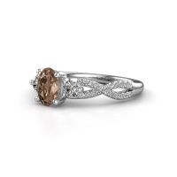 Afbeelding van Verlovingsring Marilou OVL 585 witgoud bruine diamant 1.16 crt