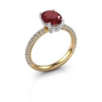 Image of Engagement ring saskia 2 ovl<br/>585 gold<br/>Ruby 9x7 mm
