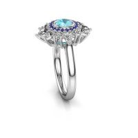 Image of Engagement ring Tianna 950 platinum blue topaz 5 mm