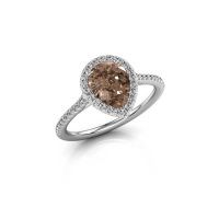 Image of Engagement ring seline per 2<br/>585 white gold<br/>brown diamond 1.295 crt