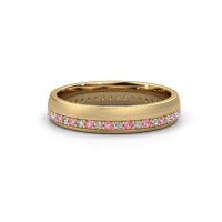 Image of Wedding ring WH0303L24AM<br/>585 gold ±4x1.7 mm<br/>Pink sapphire